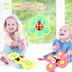 Suction Cup Spinner Toy for Baby, 3PCS Spinner Sensory Toys for Toddlers 1-3 Cartoon Baby Bath Toys 6 to 12 Months Kids Birthday Gift for Baby High Chair/Bathing/Dining Table/Travelling (Colorful) - Image 2